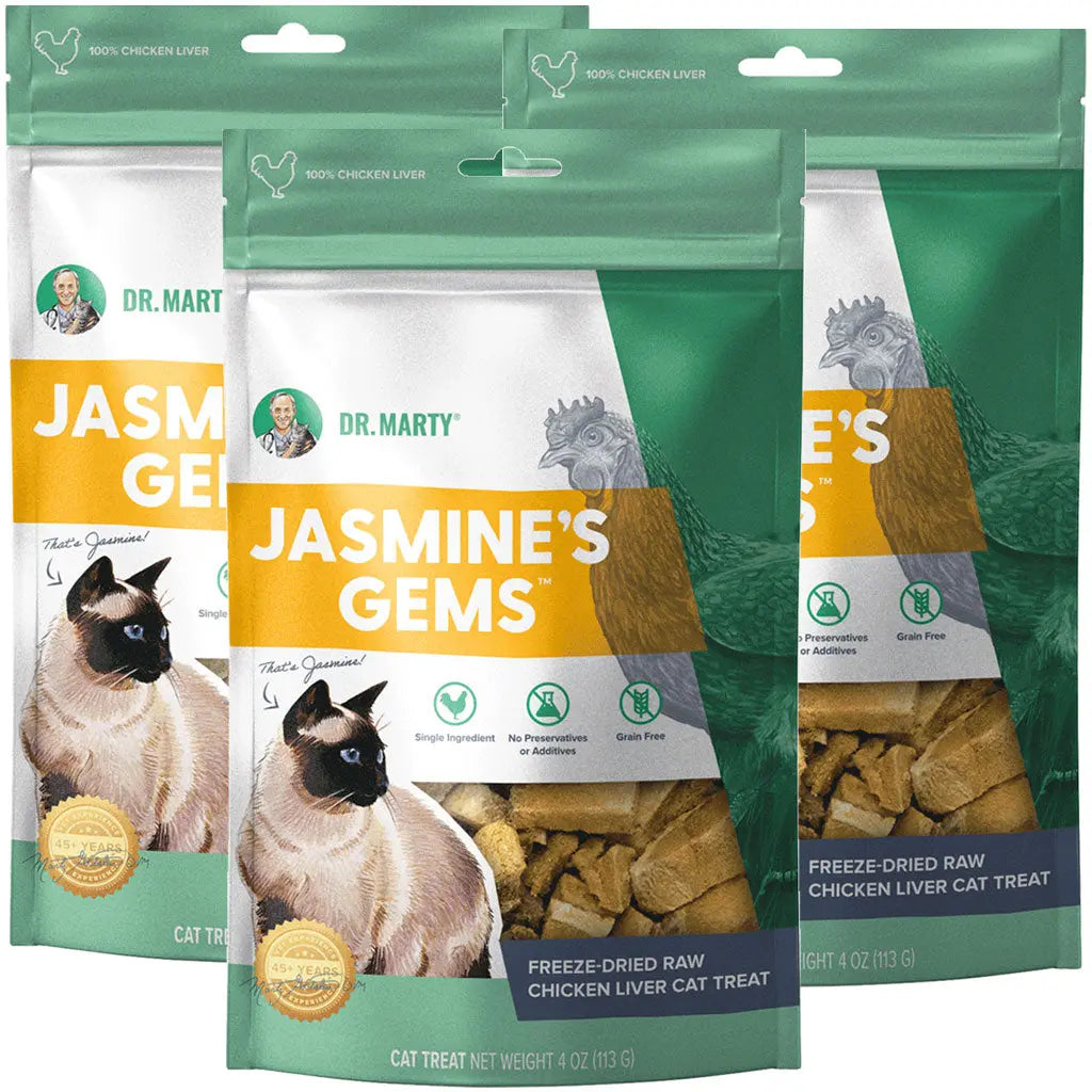 Dr. Marty Jasmine's Gems Freeze-Dried Raw Chicken Liver Cat Treats, 4oz HardyPaw