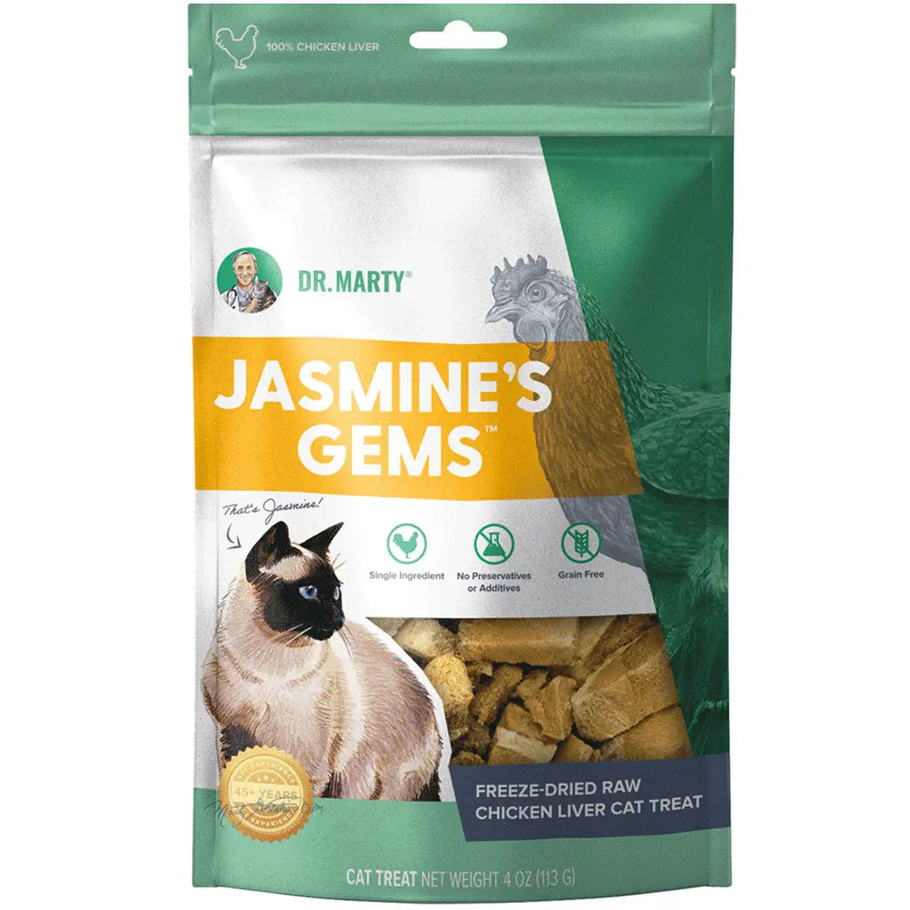 Dr. Marty Jasmine's Gems Freeze-Dried Raw Chicken Liver Cat Treats, 4oz HardyPaw