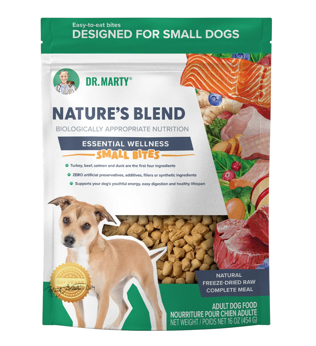 Dr. Marty Nature's Blend Essential Wellness Small Bites Freeze Dried Raw Dog Food HardyPaw