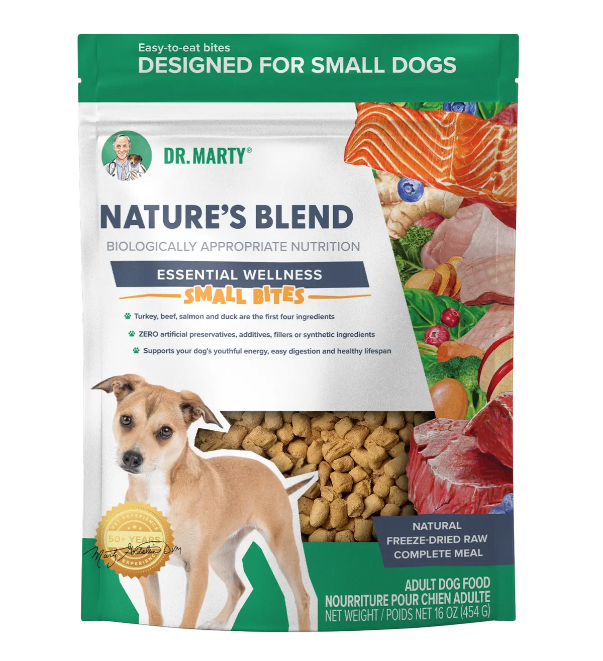Dr. Marty Nature's Blend Essential Wellness Small Bites Freeze Dried Raw Dog Food HardyPaw