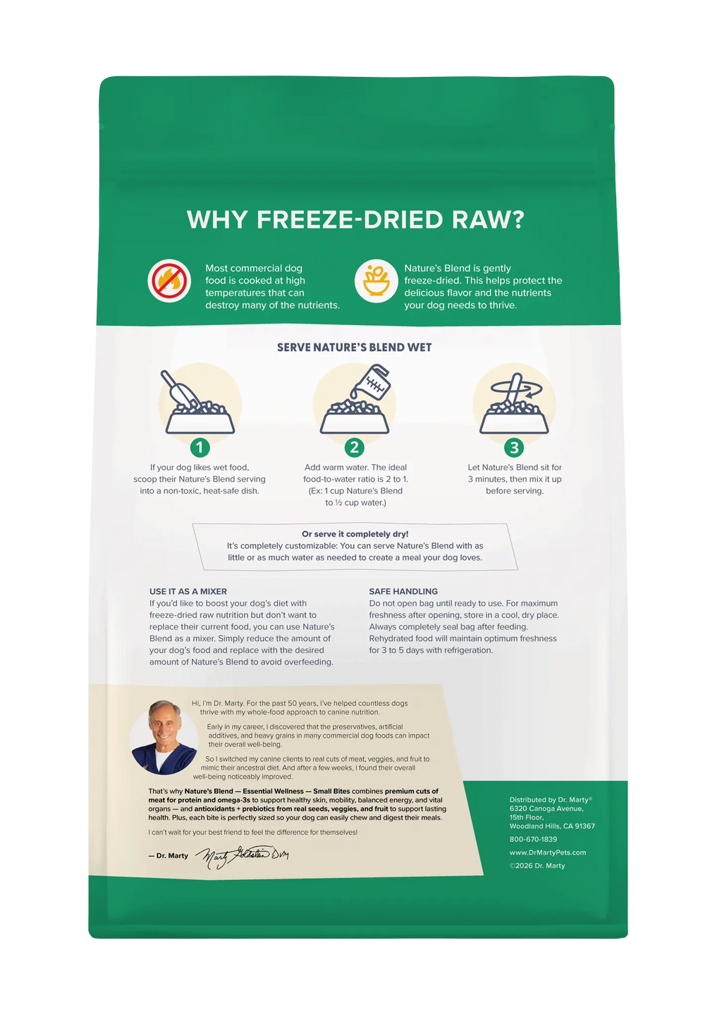 Dr. Marty Nature's Blend Essential Wellness Small Bites Freeze Dried Raw Dog Food HardyPaw