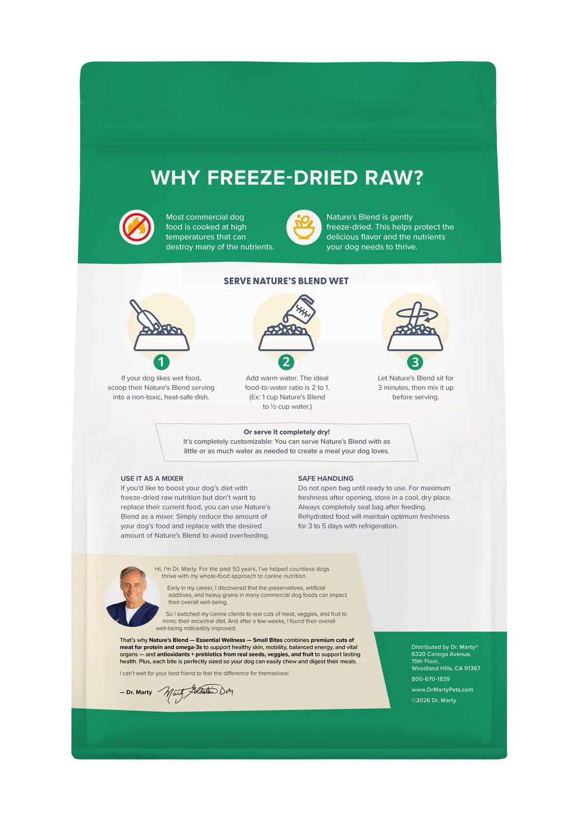 Dr. Marty Nature's Blend Essential Wellness Small Bites Freeze Dried Raw Dog Food HardyPaw