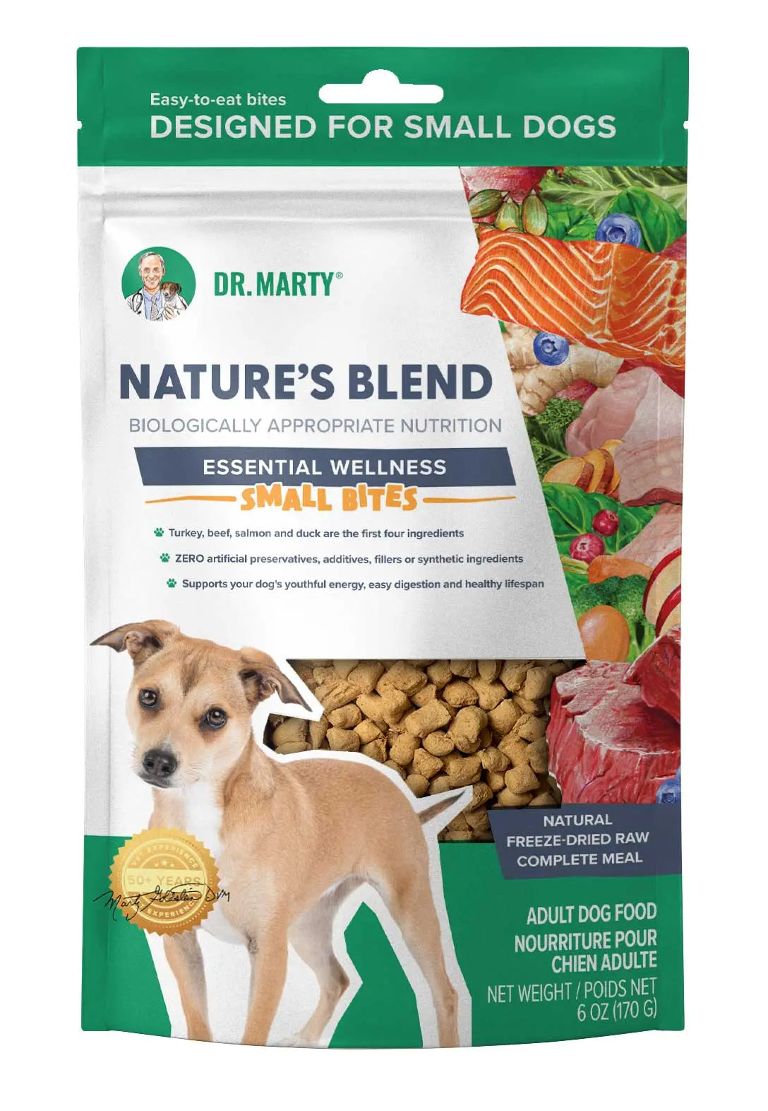 Dr. Marty Nature's Blend Essential Wellness Small Bites Freeze Dried Raw Dog Food HardyPaw