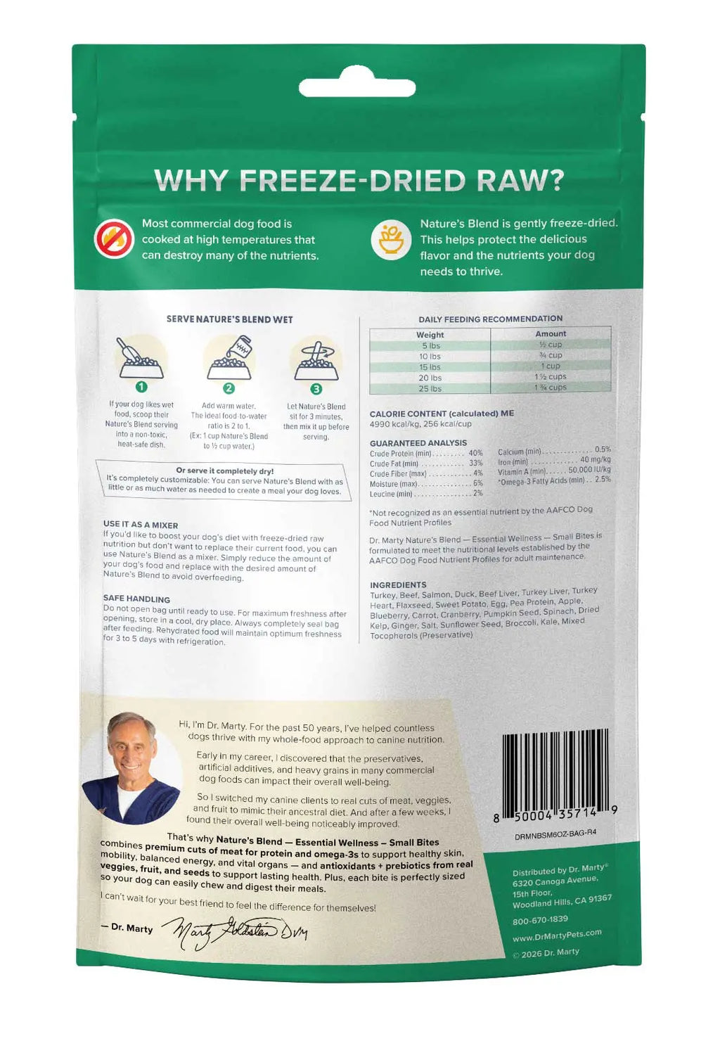 Dr. Marty Nature's Blend Essential Wellness Small Bites Freeze Dried Raw Dog Food HardyPaw