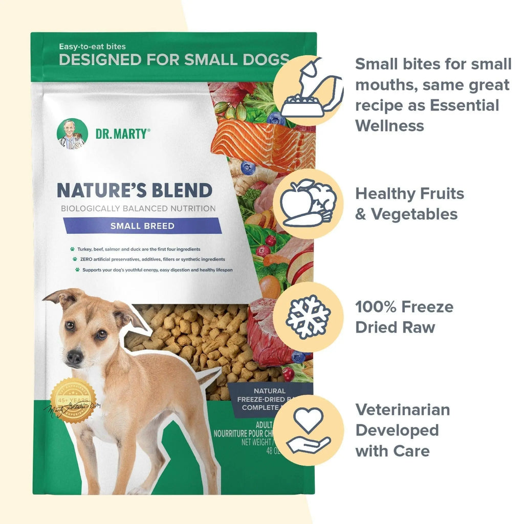 Dr. Marty Nature's Blend Essential Wellness Small Bites Freeze Dried Raw Dog Food HardyPaw