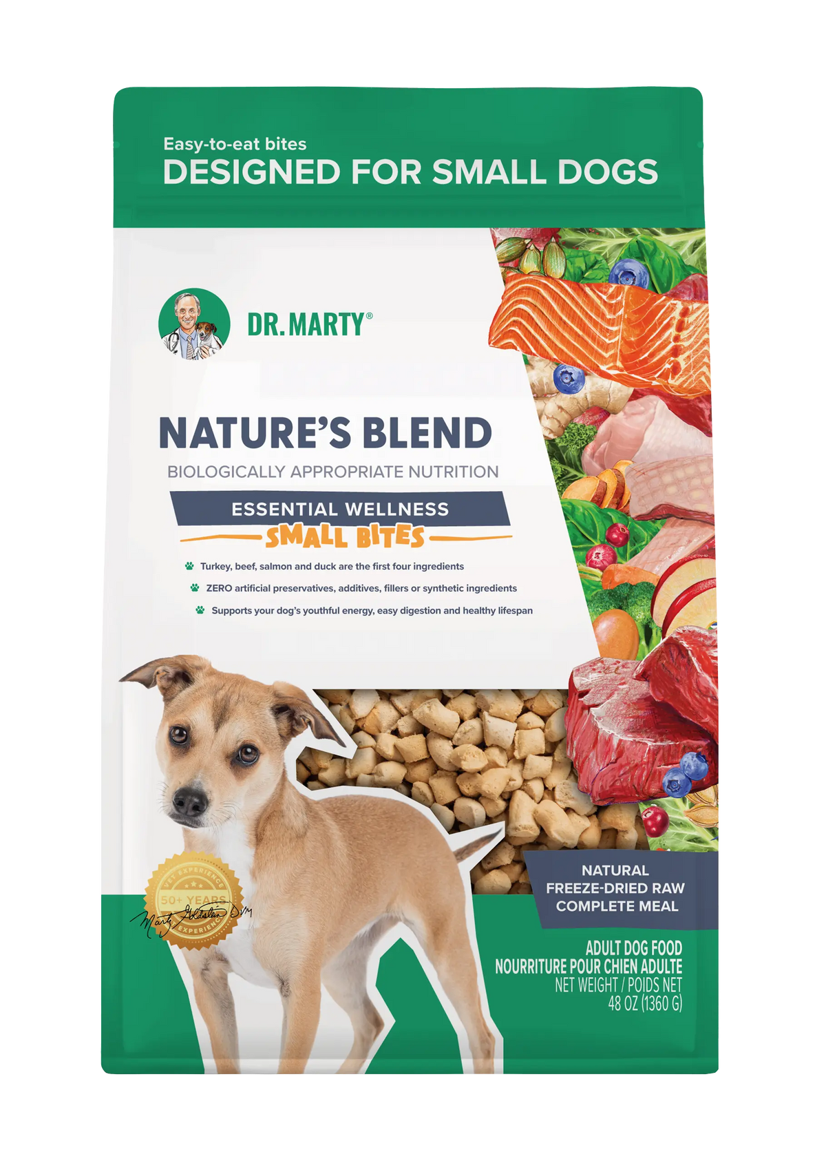 Dr. Marty Nature's Blend Essential Wellness Small Bites Freeze Dried Raw Dog Food HardyPaw