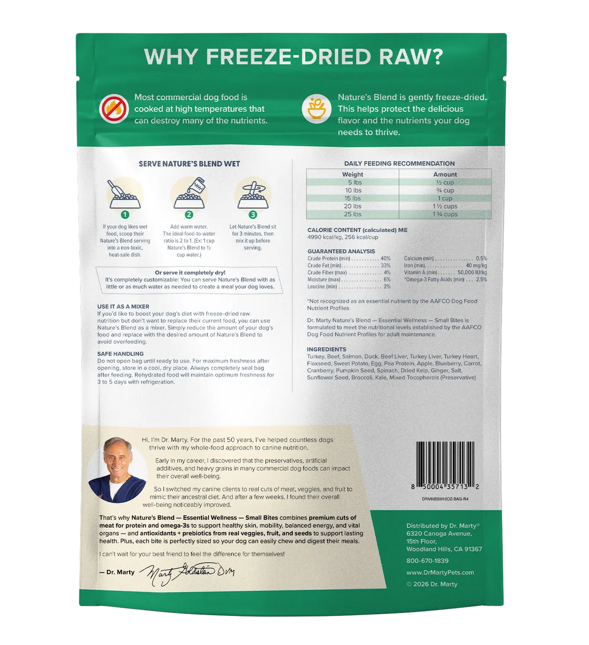 Dr. Marty Nature's Blend Essential Wellness Small Bites Freeze Dried Raw Dog Food HardyPaw