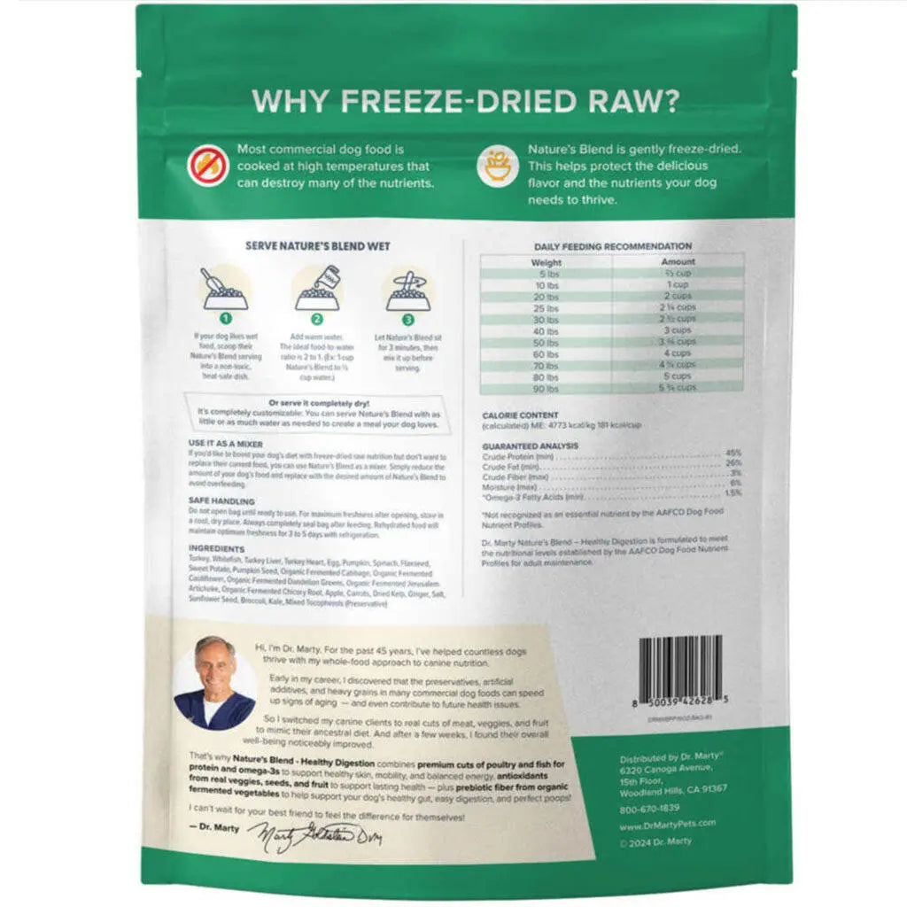 Dr. Marty Nature's Blend Healthy Digestion Freeze Dried Dog Food HardyPaw