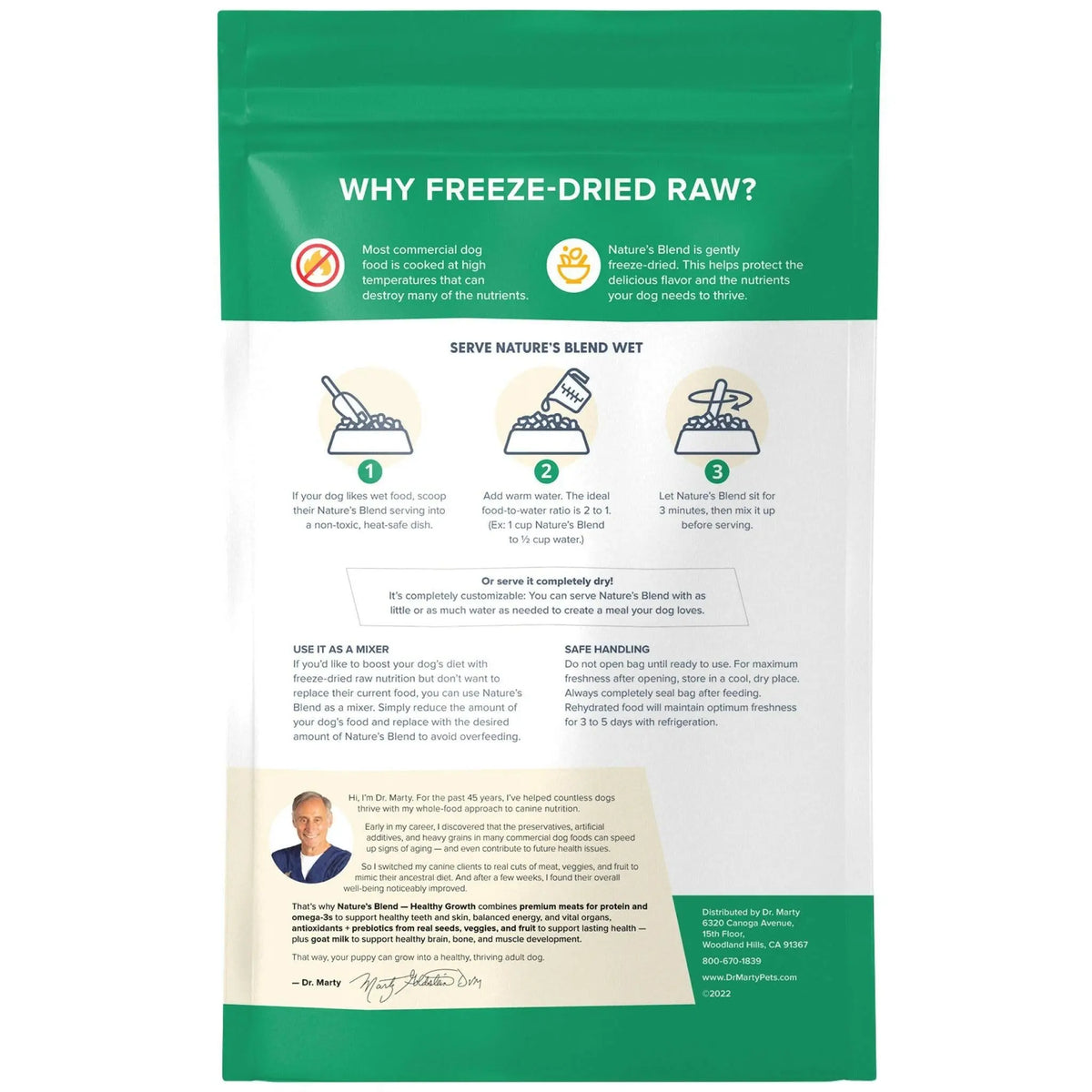 Dr. Marty Nature's Blend Healthy Growth Freeze Dried Raw Food for Puppies HardyPaw