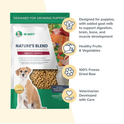 Dr. Marty Nature's Blend Healthy Growth Freeze Dried Raw Food for Puppies HardyPaw