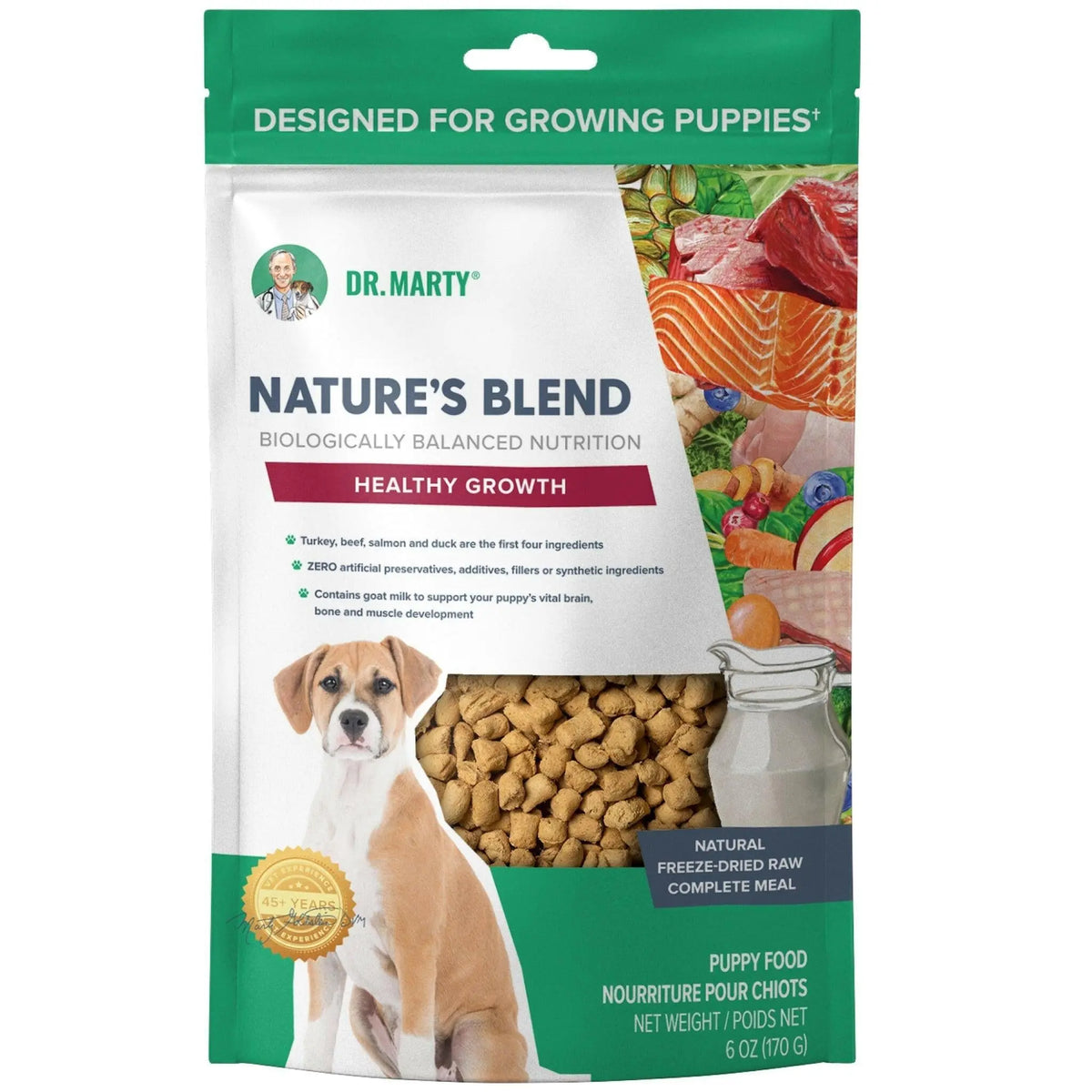 Dr. Marty Nature's Blend Healthy Growth Freeze Dried Raw Food for Puppies HardyPaw