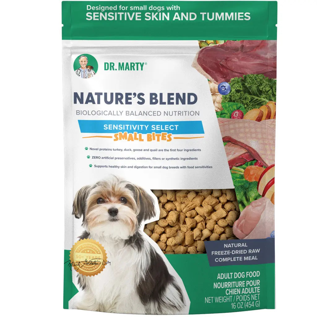 Dr. Marty Nature's Blend Sensitivity Select Small Bites Freeze-Dried Raw Dog Food HardyPaw