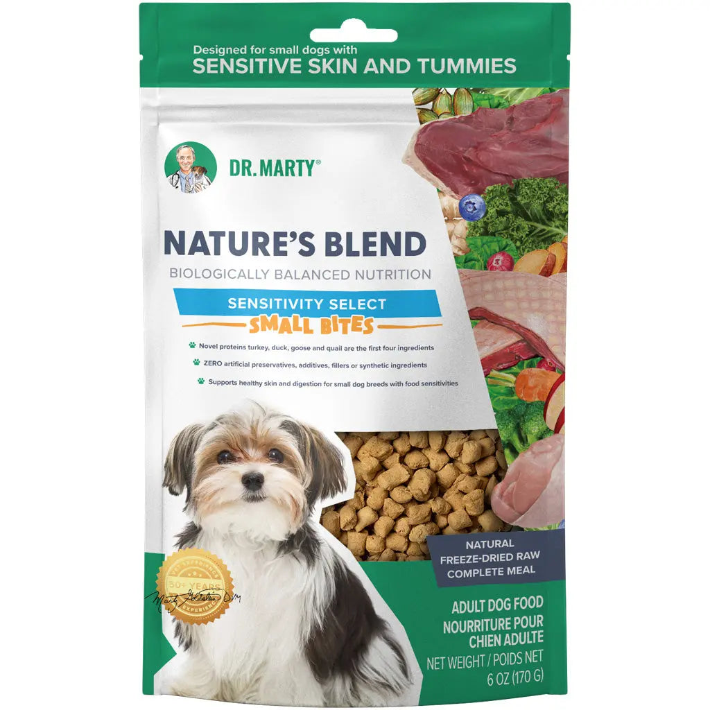 Dr. Marty Nature's Blend Sensitivity Select Small Bites Freeze-Dried Raw Dog Food HardyPaw
