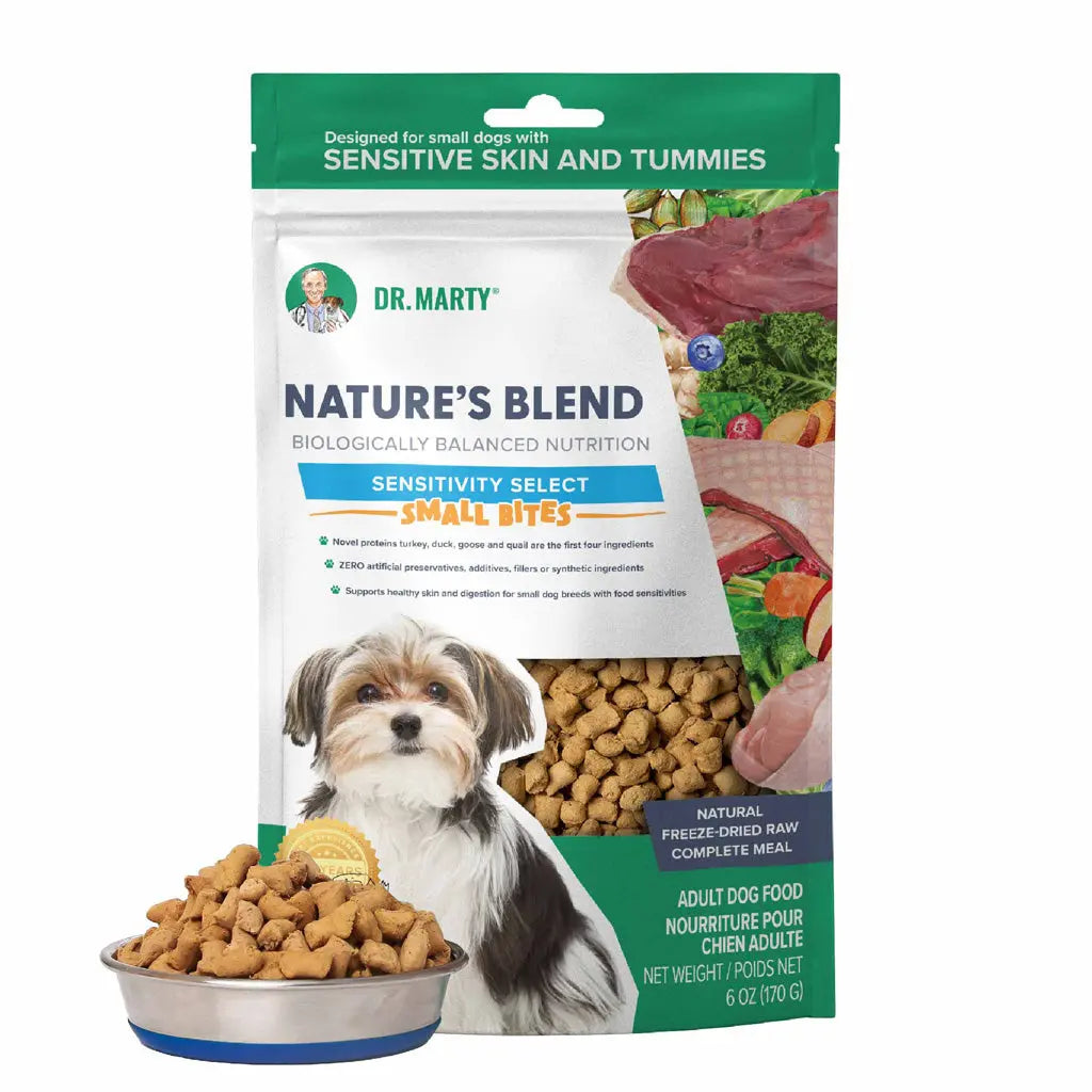 Dr. Marty Nature's Blend Sensitivity Select Small Bites Freeze-Dried Raw Dog Food HardyPaw