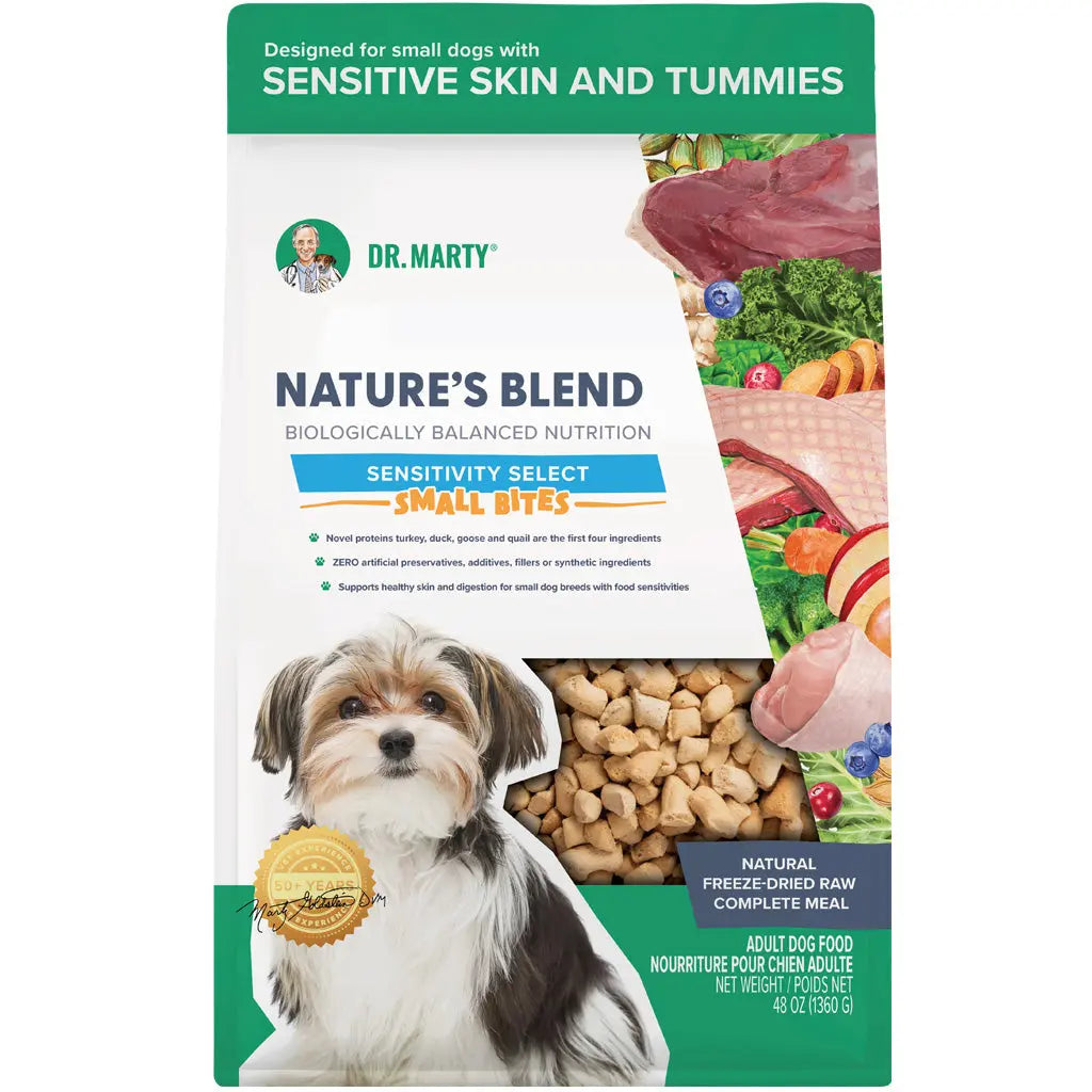 Dr. Marty Nature's Blend Sensitivity Select Small Bites Freeze-Dried Raw Dog Food HardyPaw