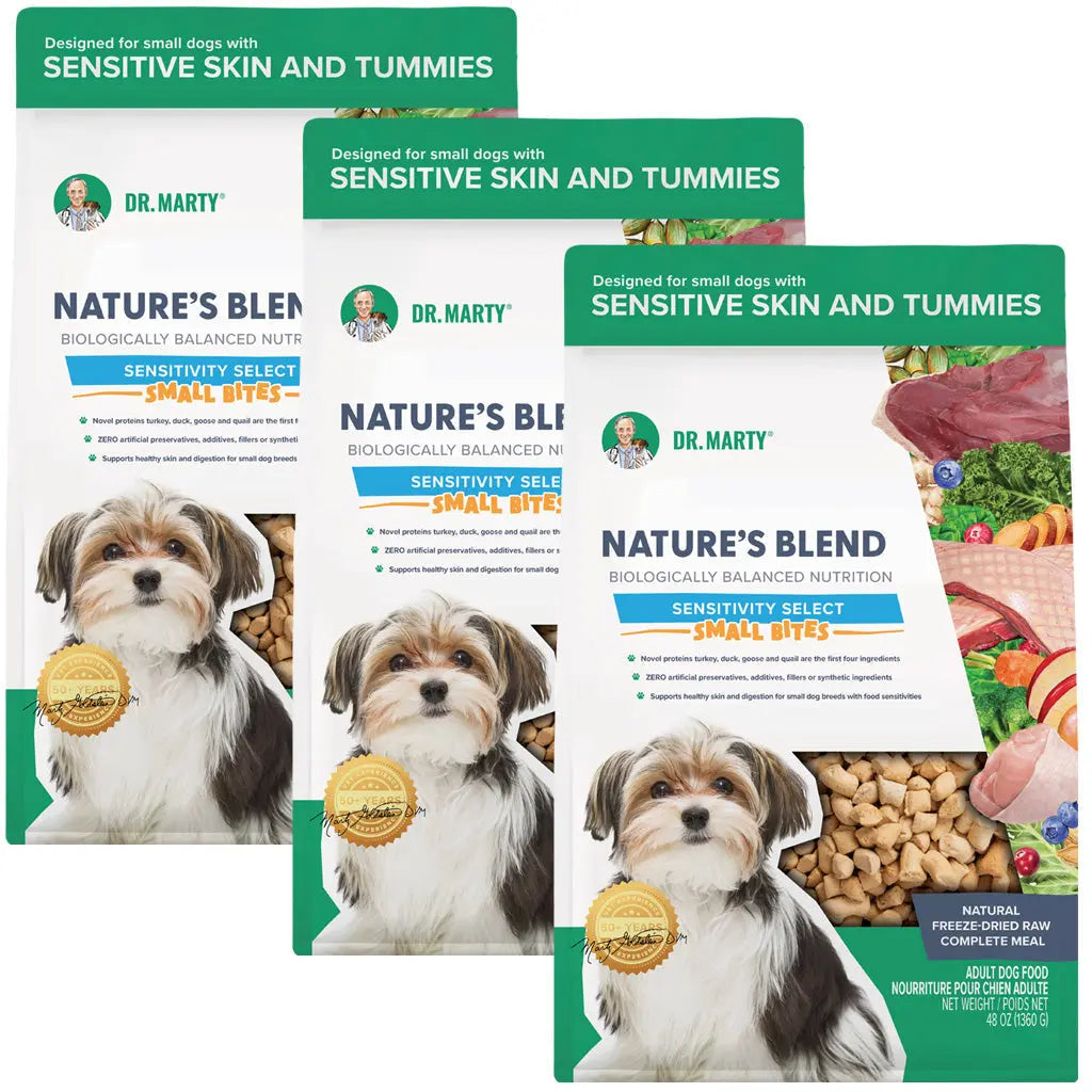 Dr. Marty Nature's Blend Sensitivity Select Small Bites Freeze-Dried Raw Dog Food HardyPaw