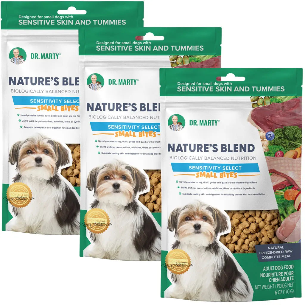 Dr. Marty Nature's Blend Sensitivity Select Small Bites Freeze-Dried Raw Dog Food HardyPaw