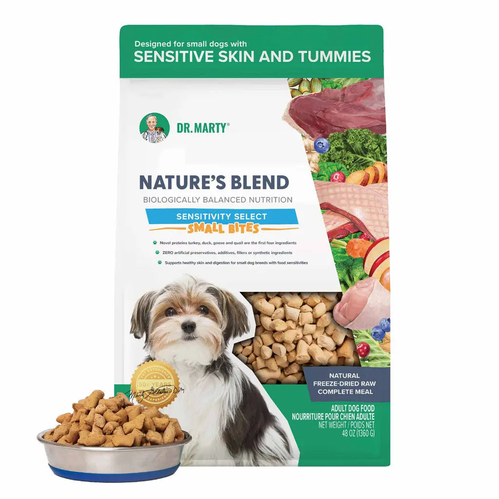 Dr. Marty Nature's Blend Sensitivity Select Small Bites Freeze-Dried Raw Dog Food HardyPaw