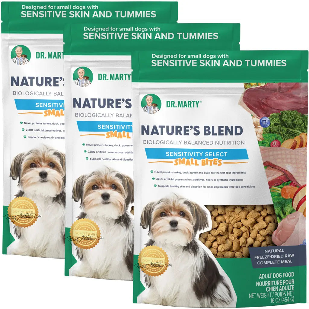 Dr. Marty Nature's Blend Sensitivity Select Small Bites Freeze-Dried Raw Dog Food HardyPaw