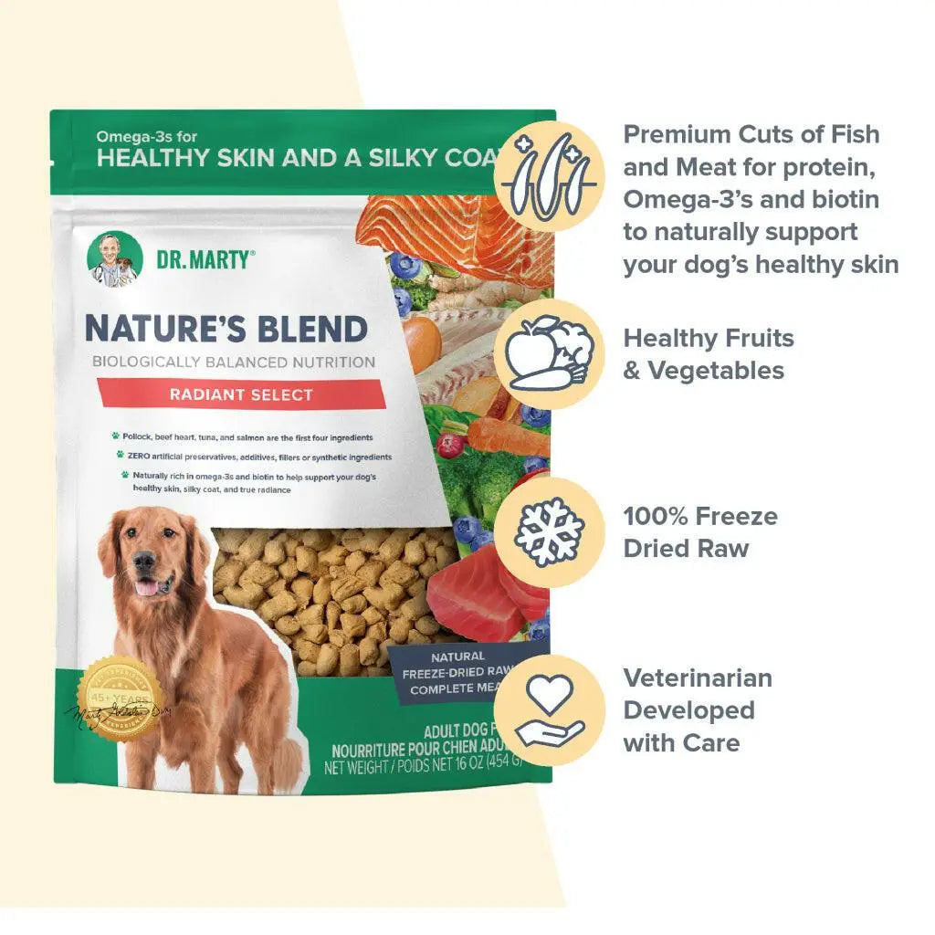 Dr. Marty Nature's Radiant Select Freeze Dried Raw Dog Food for Skin & Coat HardyPaw
