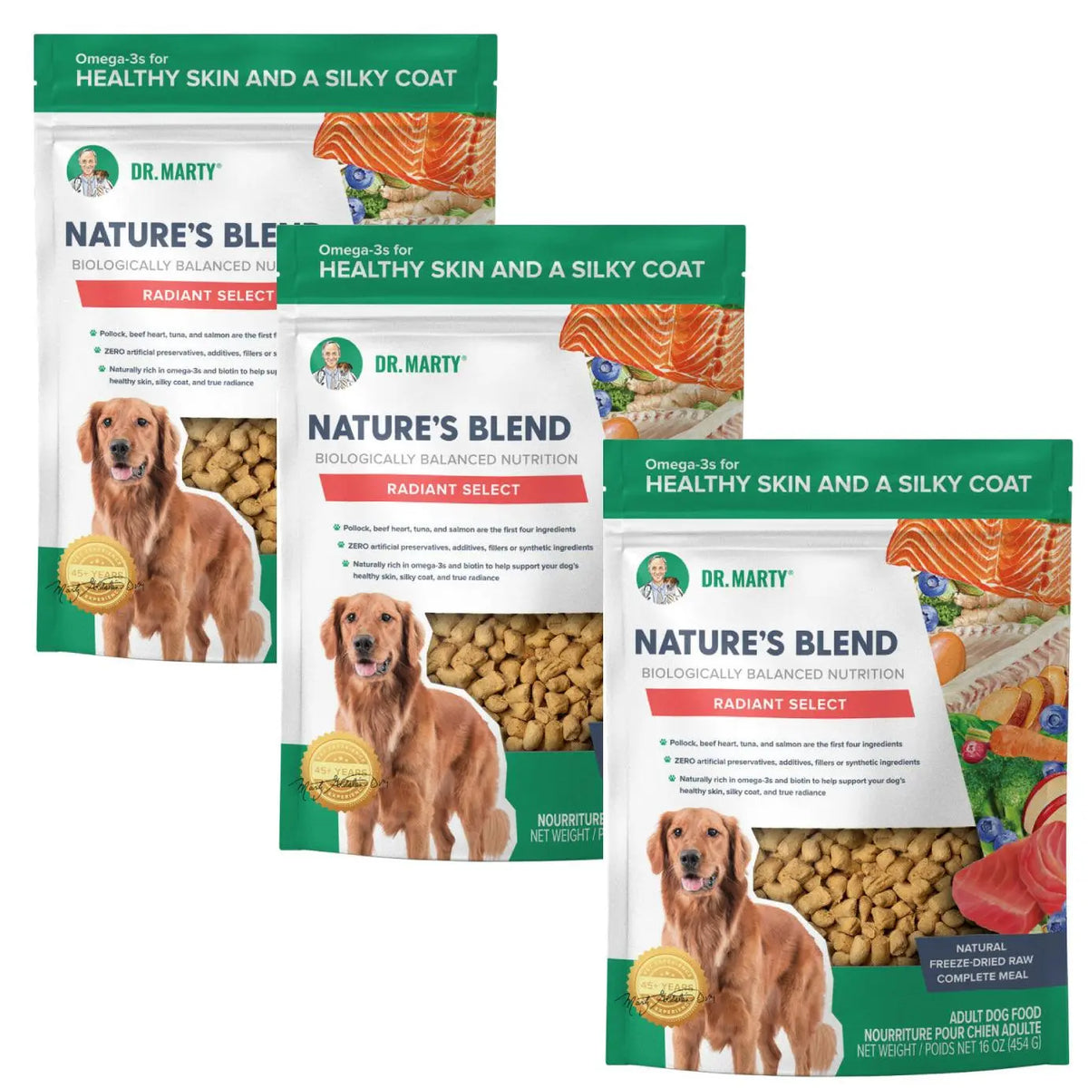 Dr. Marty Nature's Radiant Select Freeze Dried Raw Dog Food for Skin & Coat HardyPaw