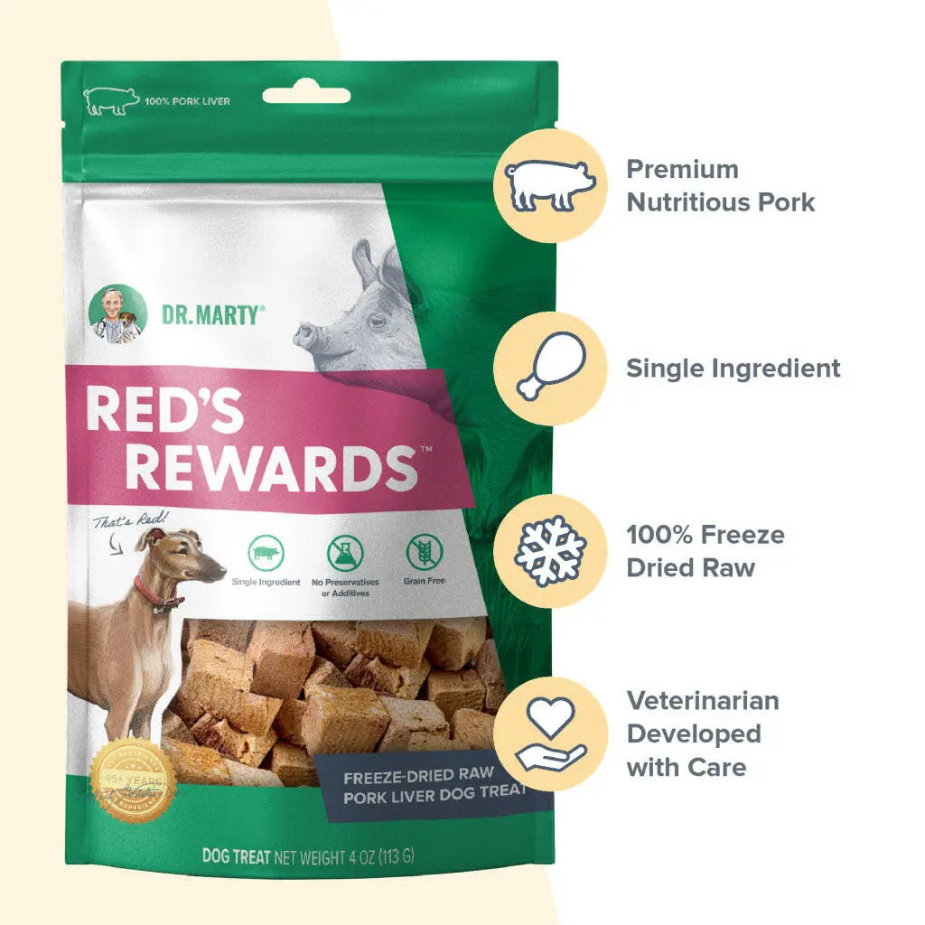 Dr. Marty Red’s Rewards Freeze Dried Pork Liver Dog Treats HardyPaw