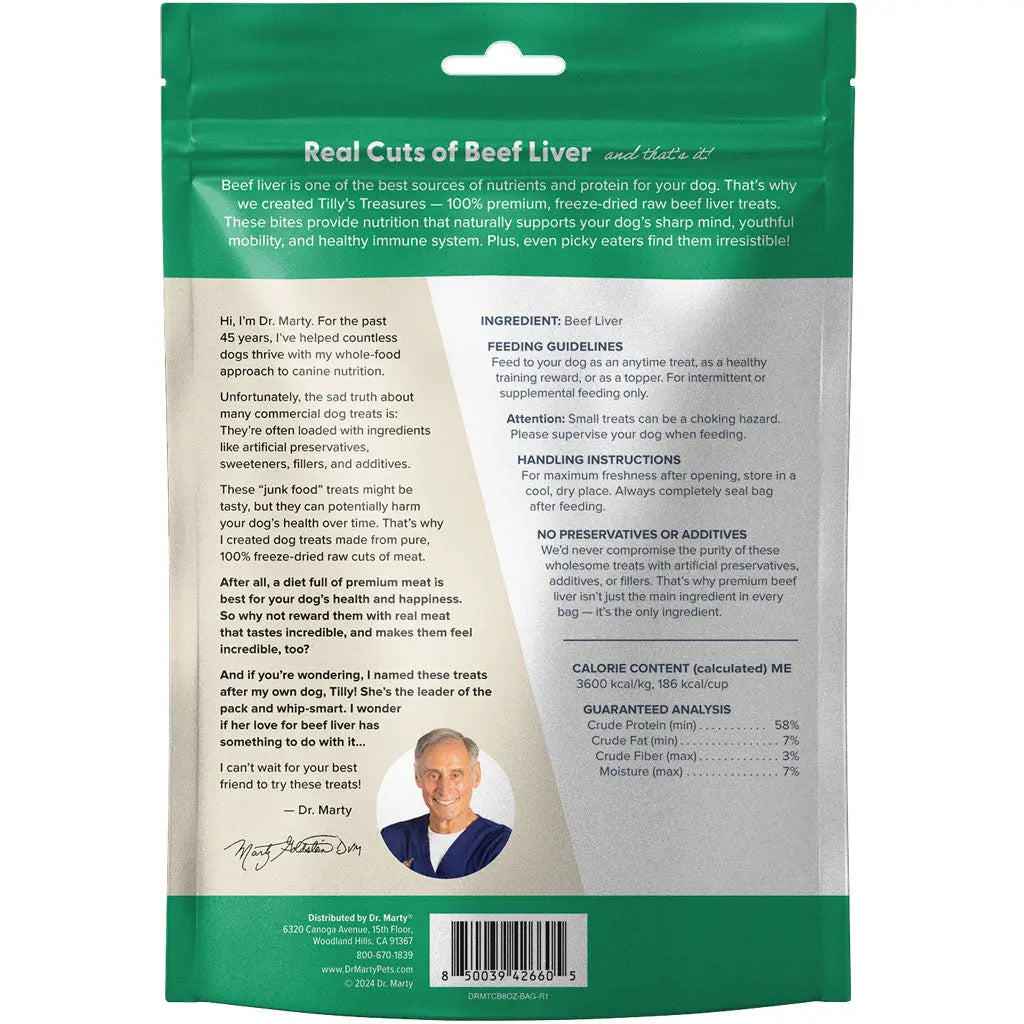 Dr. Marty Tilly’s Treasures Freeze Dried Beef Liver Dog Treats HardyPaw