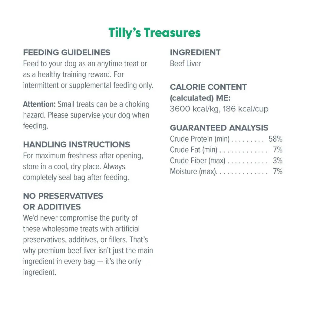 Dr. Marty Tilly’s Treasures Freeze Dried Beef Liver Dog Treats HardyPaw