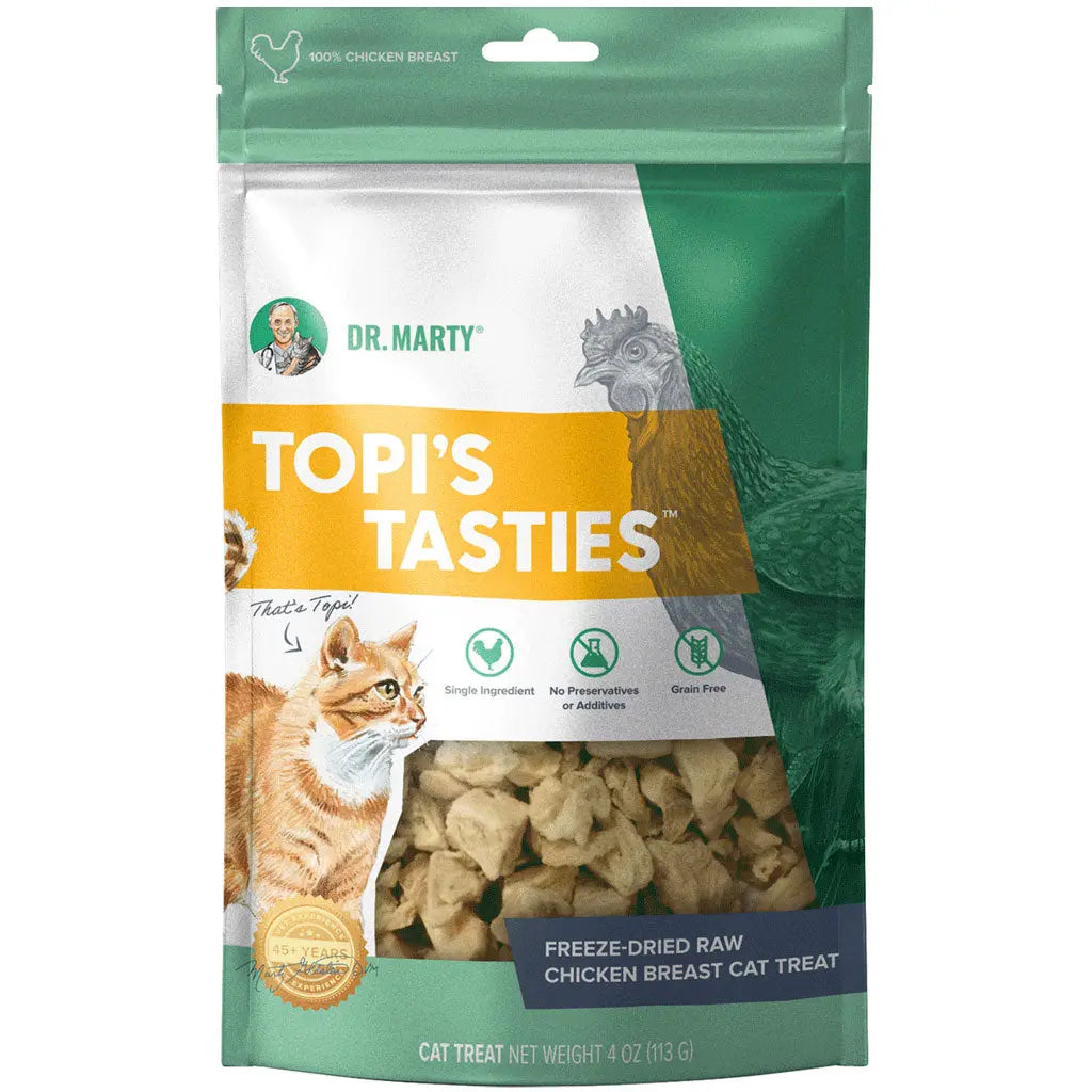 Dr. Marty Topi's Tasties Freeze-Dried Raw Chicken Breast Cat Treats, 4-oz HardyPaw