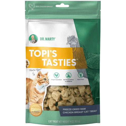 Dr. Marty Topi's Tasties Freeze-Dried Raw Chicken Breast Cat Treats, 4-oz HardyPaw