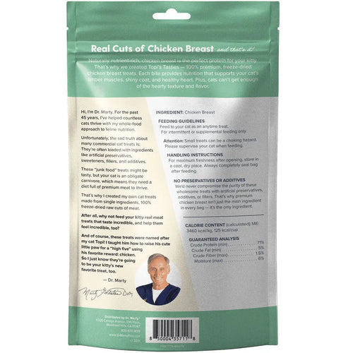 Dr. Marty Topi's Tasties Freeze-Dried Raw Chicken Breast Cat Treats, 4-oz HardyPaw