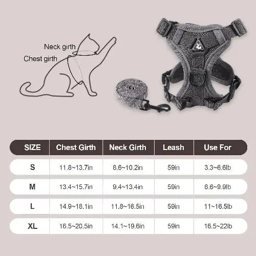 Breathable Soft Mesh Cat Harness With Leash And Adjustable Escape Proof Vest For All Cats - FurrBaby Necessities