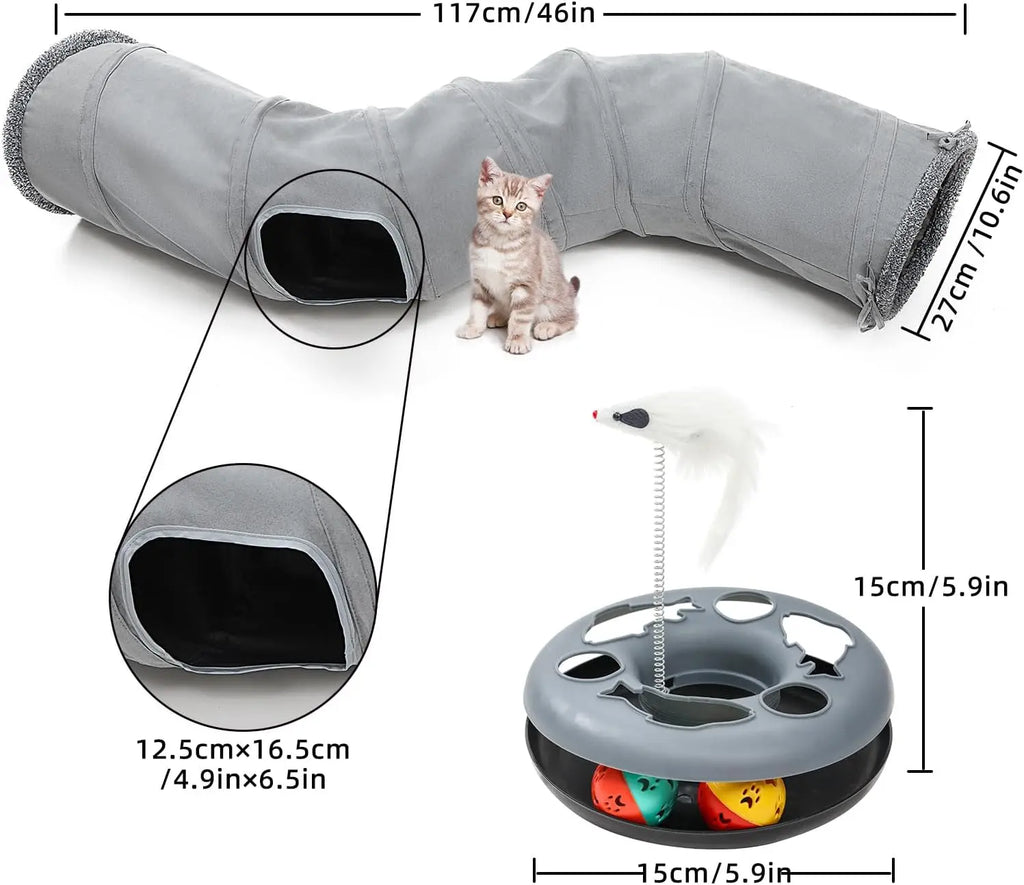 Cat Tunnel Toy for Cats & Small Pets Collapsible Interactive Play Tube Wags & Whiskers Pet Supply