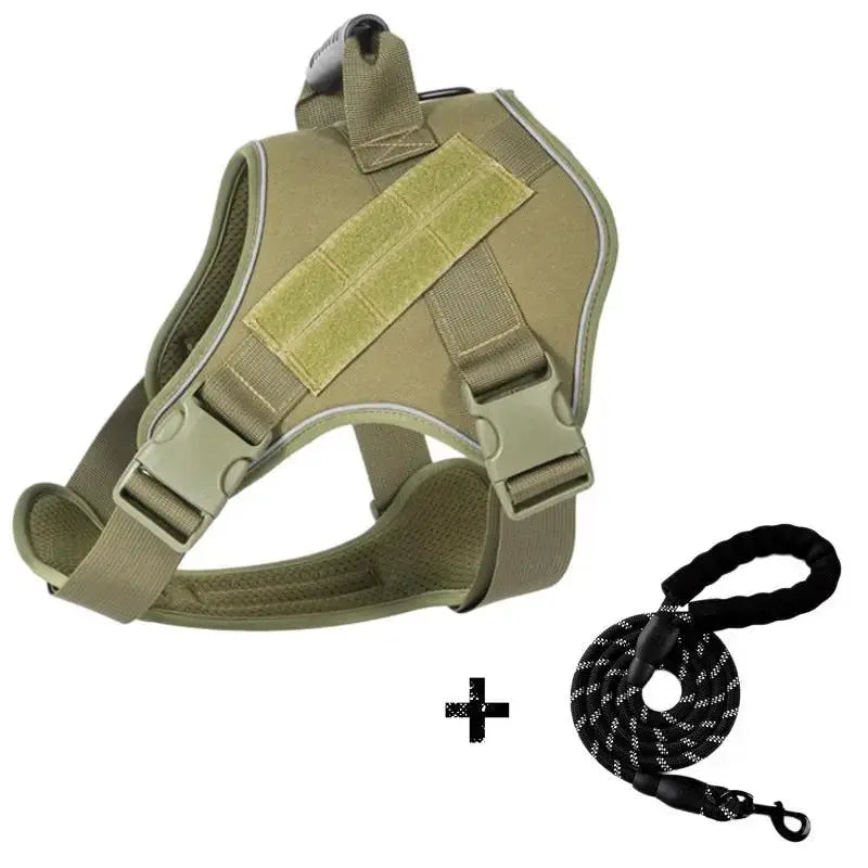 Breathable Tactical Harness Traction Rope for Large Dogs by Pet Zen