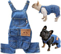 Dog Denim Overalls Jumpsuit Adjustable Pet Jeans for Small Dogs Cats Wags & Whiskers Pet Supply