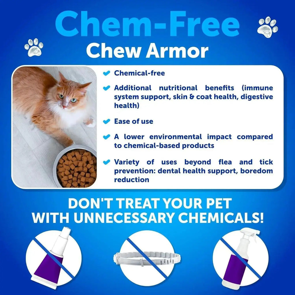 Flea & Tick Chews for Cats & Kittens 135 Count Daily Oral Skin & Coat by Zamzamas