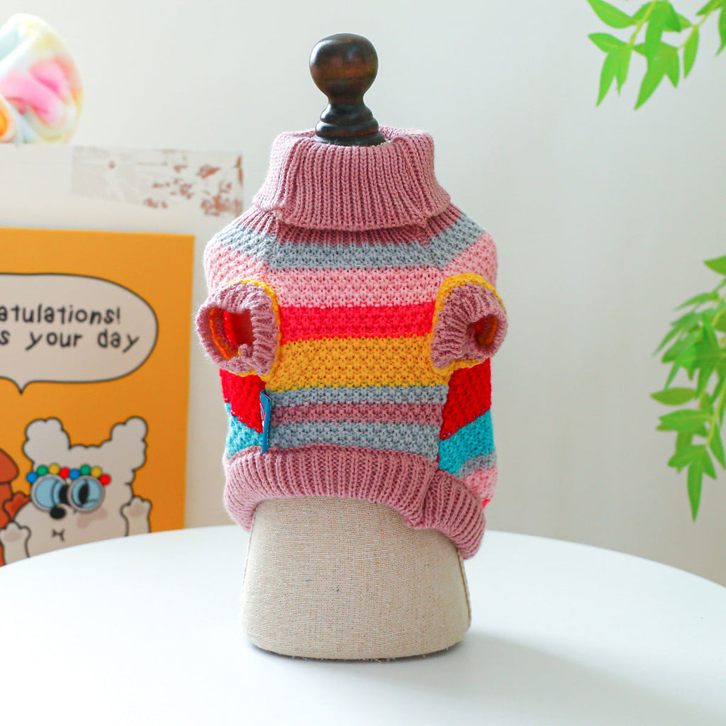 Pet Ring Comfortable Colorful Striped Sweater Pet Zen