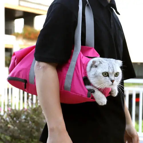 Portable Polyester Cat Travel Bag With Double Lined Scratch Protection - FurrBaby Necessities