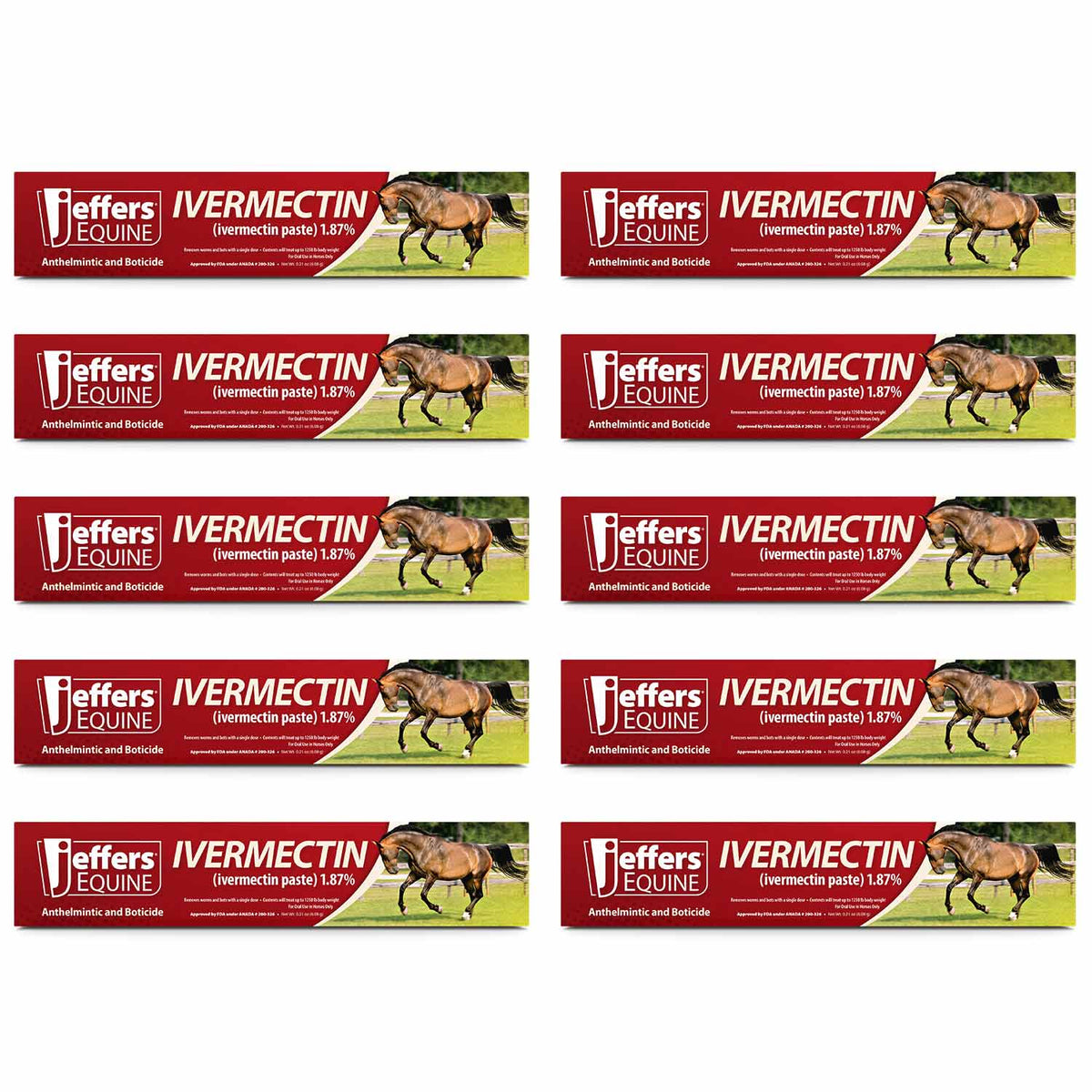 Jeffers Ivermectin Horse Dewormer Gel, Apple Flavored - FurrBaby Necessities