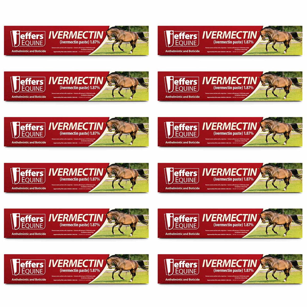 Jeffers Ivermectin Horse Dewormer Gel, Apple Flavored - FurrBaby Necessities