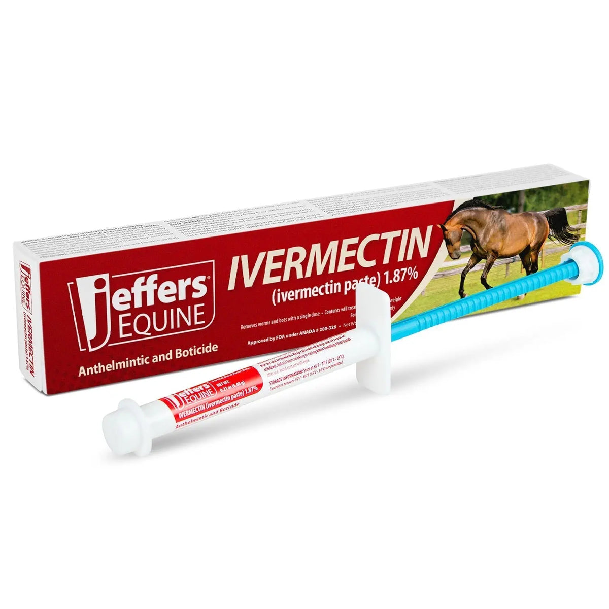 Jeffers Ivermectin Horse Dewormer Gel, Apple Flavored - FurrBaby Necessities