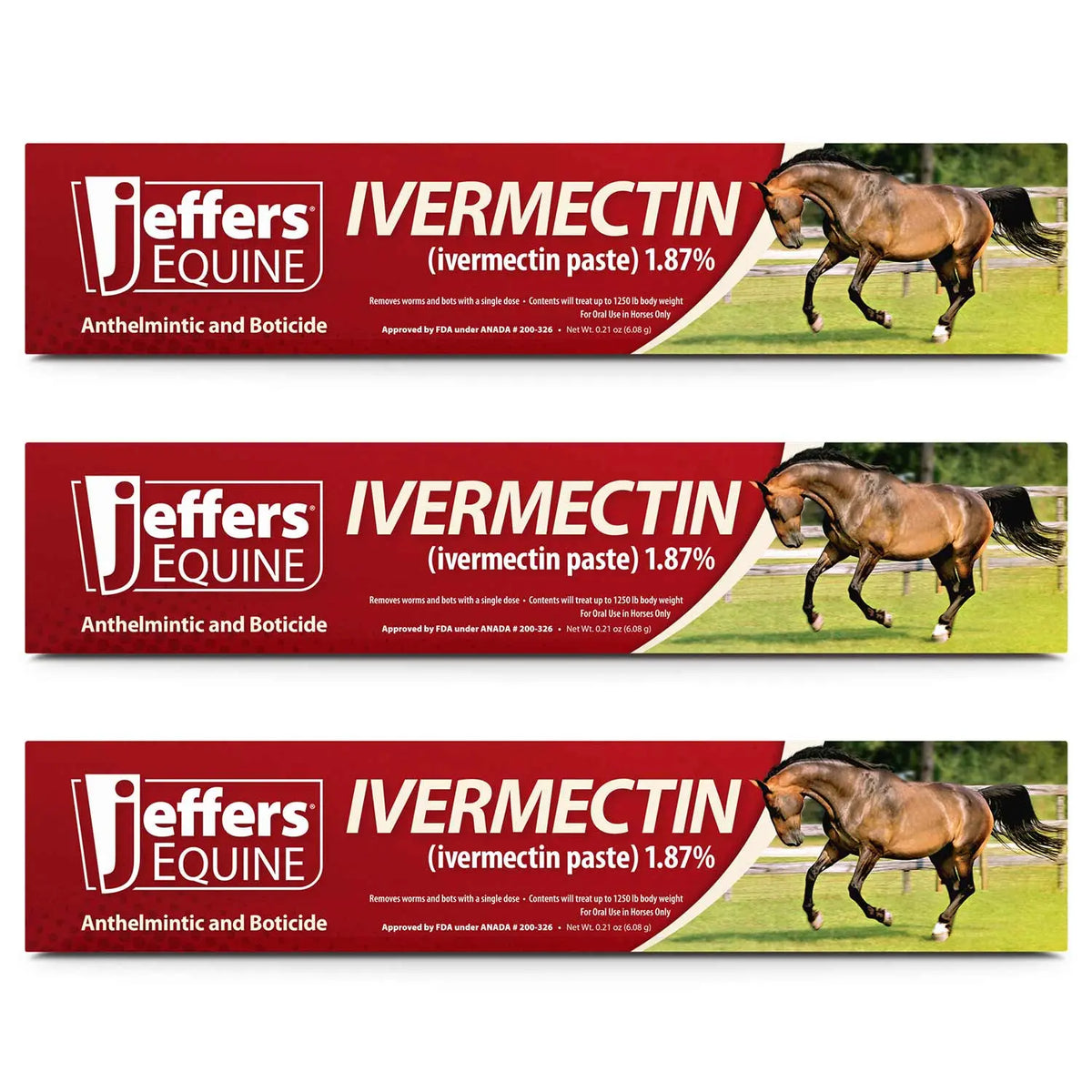 Jeffers Ivermectin Horse Dewormer Gel, Apple Flavored - FurrBaby Necessities