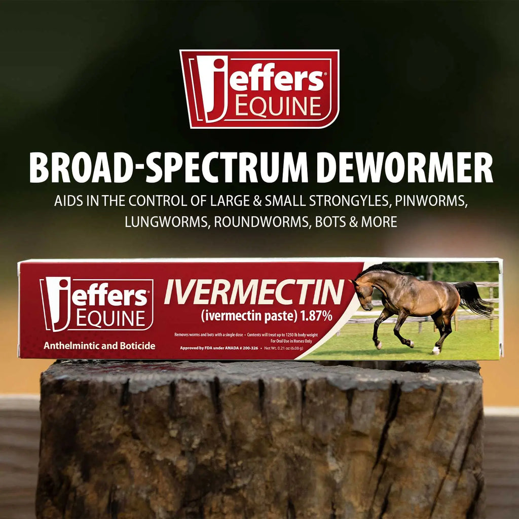 Jeffers Ivermectin Horse Dewormer Gel, Apple Flavored - FurrBaby Necessities