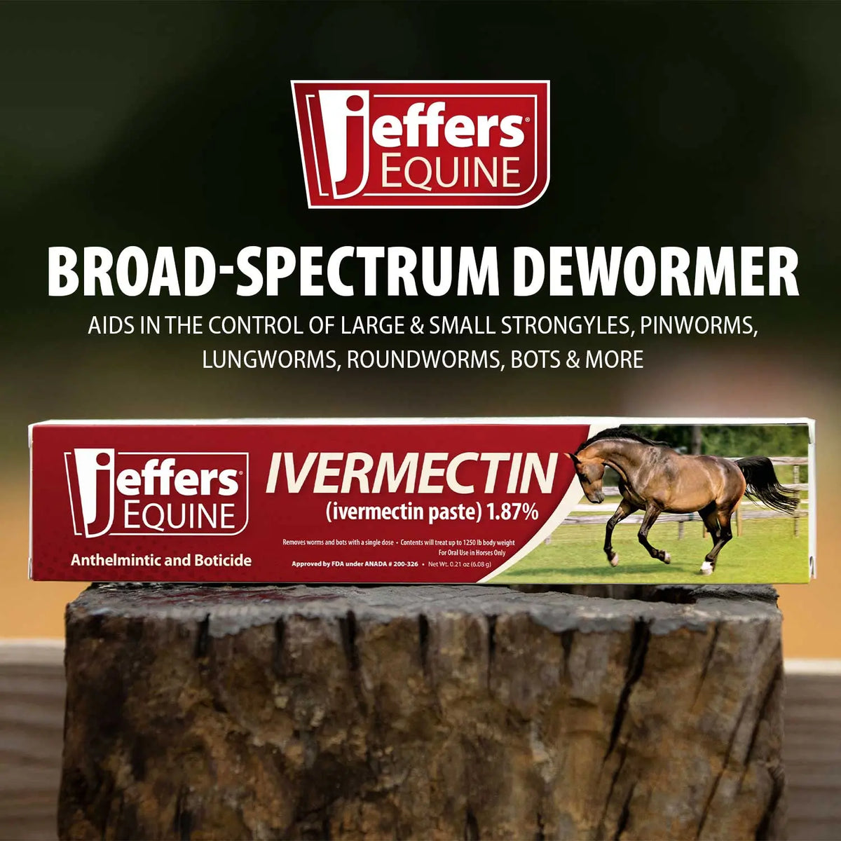 Jeffers Ivermectin Horse Dewormer Gel, Apple Flavored - FurrBaby Necessities