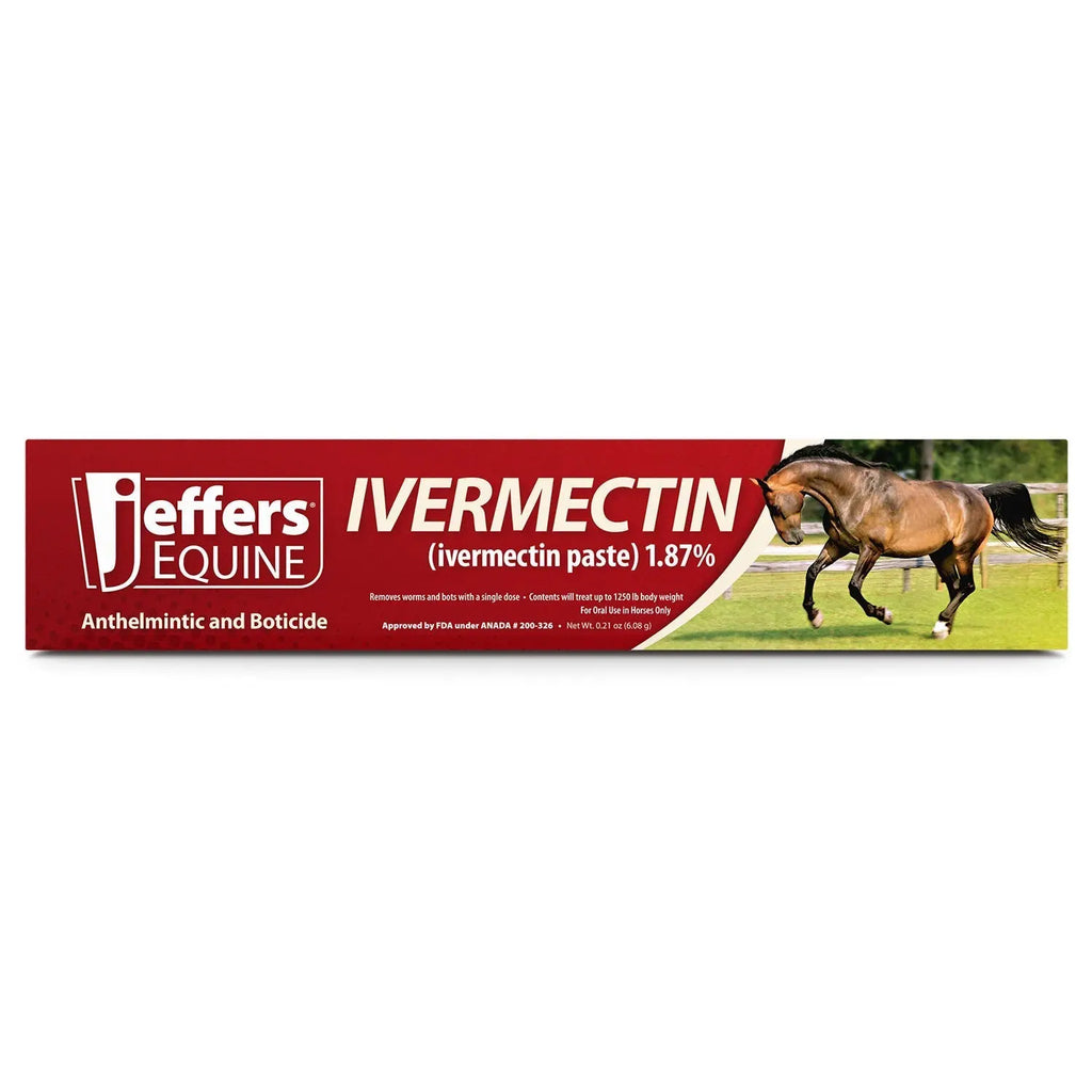 Jeffers Ivermectin Horse Dewormer Gel, Apple Flavored - FurrBaby Necessities