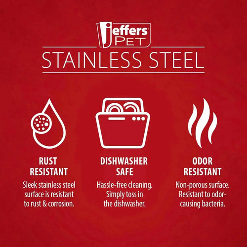 Jeffers Low Profile Stainless Steel Double Diner Pet Bowls - FurrBaby Necessities