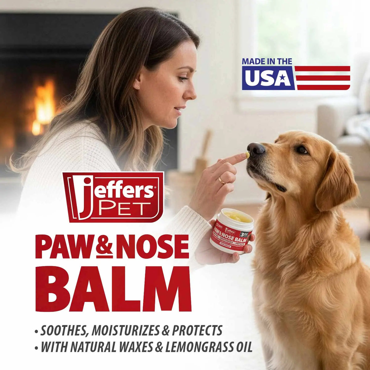 Jeffers Paw and Nose Protection Balm for Dogs, 3 ounce - FurrBaby Necessities