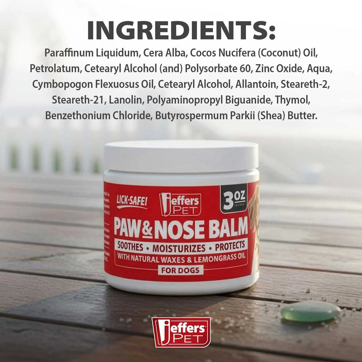 Jeffers Paw and Nose Protection Balm for Dogs, 3 ounce - FurrBaby Necessities