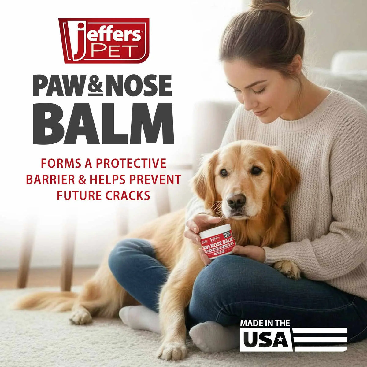 Jeffers Paw and Nose Protection Balm for Dogs, 3 ounce - FurrBaby Necessities