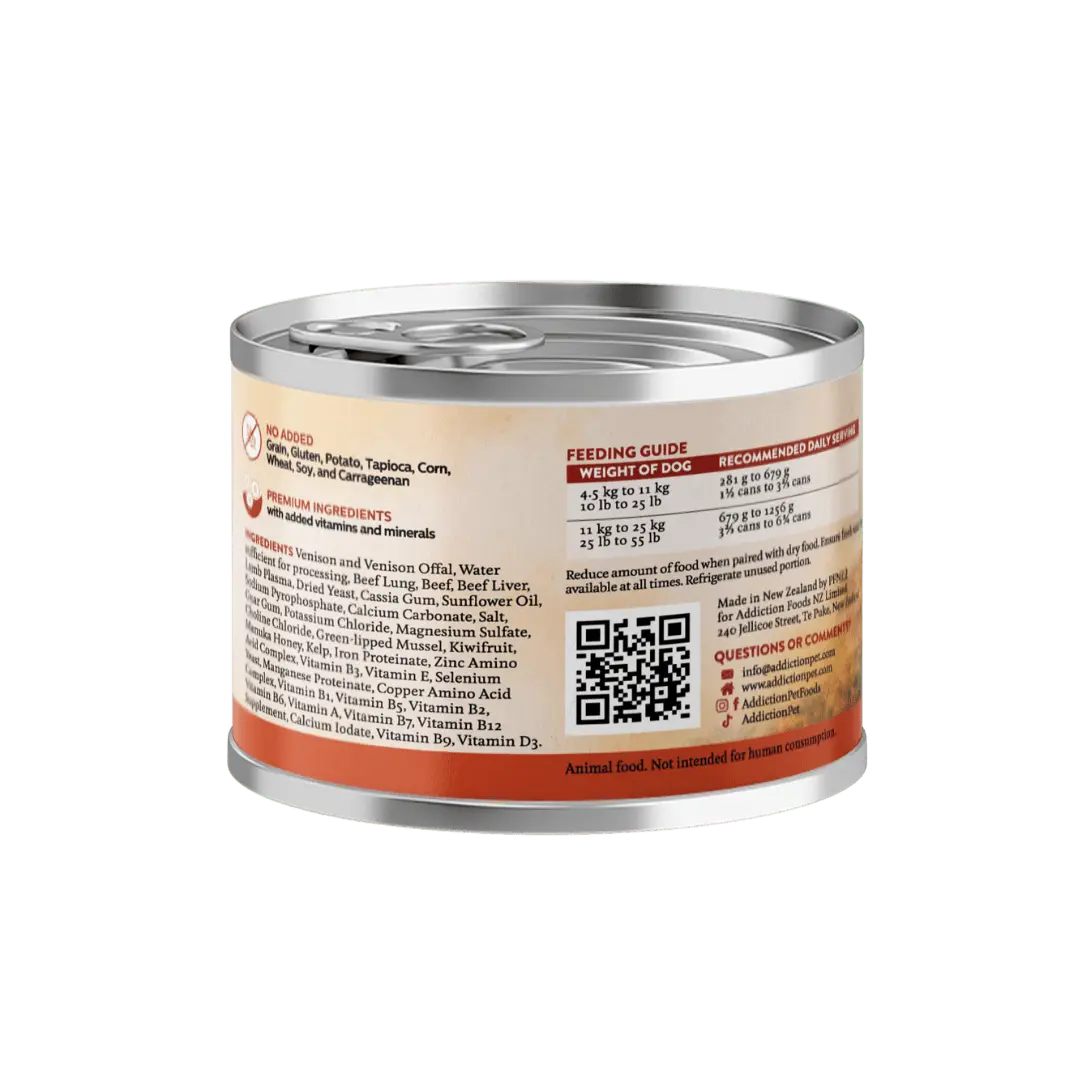 Wild Islands New Zealand Venison Recipe Premium Grain-free Canned Dog Food 185g - FurrBaby Necessities